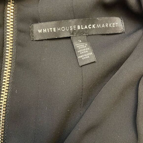 White House Black Market Sleeveless Mini Dress Chocker Mock Neck Black Size 2 - Picture 5 of 6